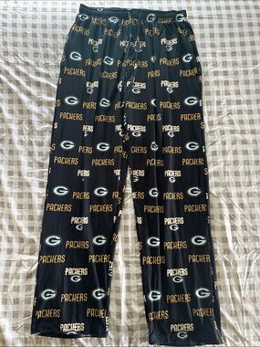 Team Apparel Black Packers Logo Lounge Pants with Green & Gold Accents